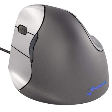 Evoluent Inventor of The Vertical Mouse VM4L Ergonomic Vertical Mouse Left Hand Wired USB Sculpted for Comfort Reduces Wrist Strain 4 Speeds 6 Customizable Buttons in Windows