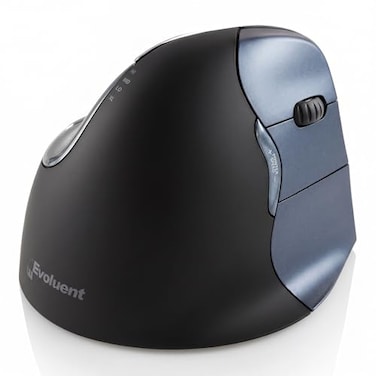 Evoluent Inventor of the Vertical Mouse VM4RW Ergonomic Vertical Mouse Right Hand Regular Size Wireless USB Sculpted for Comfort Reduces Wrist Strain 4 Speeds 6 Customizable Buttons in Windows