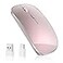 Halpilt Wireless Mouse Chargeable Portable Silent USB and TypeC Dual Mode Wireless Mouse 3 Adjustable DPI for Laptop Mac Android PC Q23S Black Rose Gold