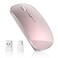 Halpilt Wireless Mouse Chargeable Portable Silent USB and TypeC Dual Mode Wireless Mouse 3 Adjustable DPI for Laptop Mac Android PC Q23S Black Rose Gold