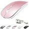 KLO Rechargeable Bluetooth 5230TypeCUSB24G Mouse for MacBookMacBook airProiPad Wireless Mouse for LaptopNotebookpciPadChromebook Rose Gold