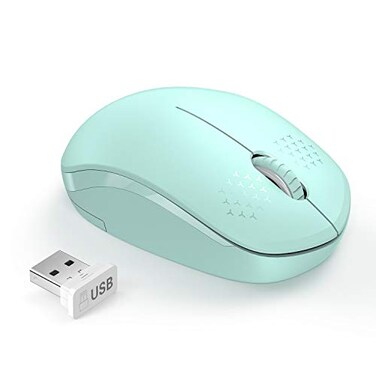 seenda Wireless Mouse for Laptop 24G Noiseless Mouse with USB Receiver Optical Tracking Portable Computer Mice for Chromebook PC Tablet Windows System 24 Months Battery Life Mint Green