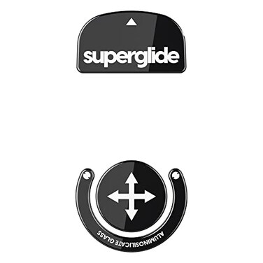 Pulsar Gaming Gears Superglide Glass Mouse Skates Super Smooth Glide Polished Round Edge Super Fast Gaming Mouse Feet with Durable Sole for Logitech G Pro X Superlight1 TypeS Black