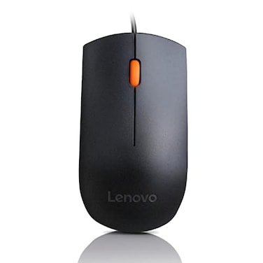 Lenovo 300 USB Wired Computer Mouse Full Size Optical Ambidextrous Design with 1600 DPI Reliable USBA Connection Easy 3Button Navigation Durable Basic Mouse Black