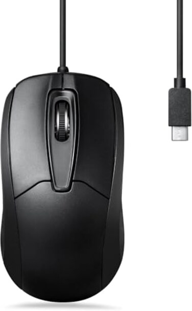 Perixx PERIMICE209C USB Type C Wired Optical Mouse 59 Ft Cable 1000 DPI Black 11994