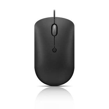 Lenovo 400 USBC Compact Wired Mouse Pocket Friendly Portable Mouse for Notebook or Large Computer Monitor Black