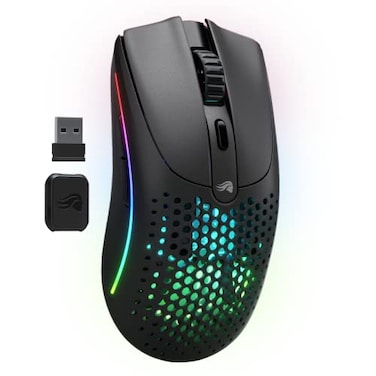 Glorious Gaming Model O 2 Wireless Gaming Mouse Hybrid 24GHz Bluetooth Wireless 68g Superlight Long Battery Life 26k BAMF 20 Sensor RGB Ambidextrous 6 Buttons PTFE Feet Black