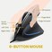 Perixx PERIMICE513 Wired Ergonomic Vertical Mouse 6 Buttons with 1000160032006400 DPI RightHanded Design Wired USB 59ft Cable Black