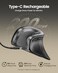 ProtoArc Ergonomic Mouse EM11 NL Bluetooth Rechargeable Wireless Vertical Mouse 3 MultiDevice Connectivity for ComputerPCLaptop 24GHz USBA Optical Mice for Windows Mac OS Gray