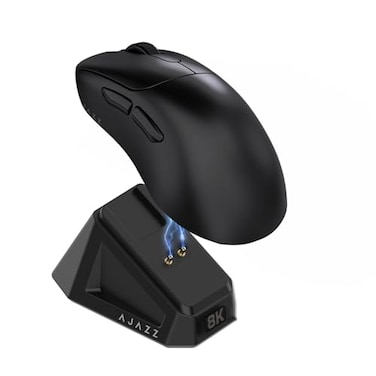 FIRSTBLOOD ONLY GAME. AJ179PRO PAW3395 26000 DPI Gaming Mouse 8000Hz Polling Rate 58g UltraLight TriMode 24GWiredBluetooth 52 Magnetic RGB Charging Dock Ergonomic RightHand Design Black