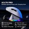 FIRSTBLOOD ONLY GAME. AJ179PRO PAW3395 26000 DPI Gaming Mouse 8000Hz Polling Rate 58g UltraLight TriMode 24GWiredBluetooth 52 Magnetic RGB Charging Dock Ergonomic RightHand Design White