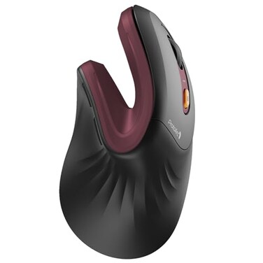 ProtoArc Ergonomic Mouse EM11 NL Bluetooth Rechargeable Wireless Vertical Mouse 3 MultiDevice Connectivity for ComputerPCLaptop 24GHz USBA Optical Mice for Windows Mac OS Wine Red
