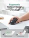 TECKNET Ergonomic Mouse 4800 DPI 5 Adjustable DPI Levels Wireless Vertical Mouse 6 Buttons 24G Silent Mouse for Laptop PC Chromebook Mac Black