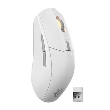 SteelSeries Rival 3 Wireless Gen 2 Gaming Mouse 24GHz and Bluetooth 18000 DPI TrueMove Air Optical Sensor 60 Million Click Durability LightWeight 100 PTFE Feet White