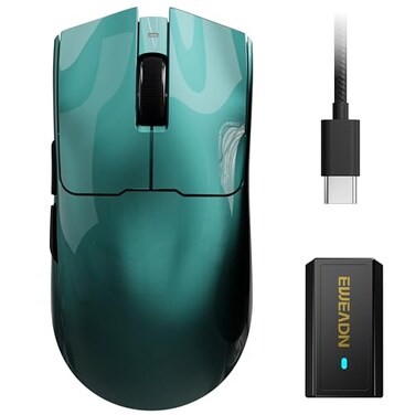 EWEADN S9 Max Wireless Gaming Mouse 59G Ergonomic Computer Mouse Triple Modes 8K Polling 26K DPI PAW3395 Optical Sensor Kailh Switch 250h Battery Life Programmable for PCWinMacGreen