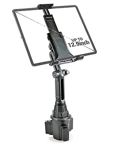 TECOTEC 2 in 1 Universal Cup Holder Tablet Mount Upgraded 13 Long Neck Cup Holder iPad Holder for All CellphonesZ Fold 32Rugged Phones Tablets