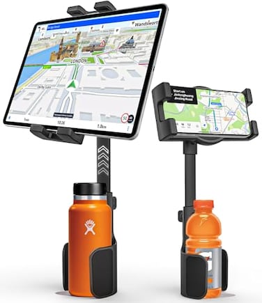 GDZN Tablet Holder for Car Cup Holder Bottle Friendly CarTruck Cup Holder Tablet Mount Sturdy Cup Stand Expander with Adjustable Arm for iPad Pro 129 Galaxy TabZ Fold 4713 Devices