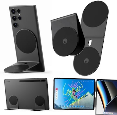 Rolling Square Edge Pro Tablet Kit Mount and Phone Magnetic Holder Smartworking Productivity Stand Accessory Compatible with MagSafe Compatible with Any Tablet or Phone Gray