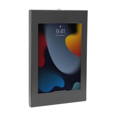 Mount-It! MountIt AntiTheft iPad Kiosk Wall Mount Lockable LowProfile Steel Enclosure for Retail Commercial Use iPad Gen 711 A16 Pro Air 75x75 VESA Flush Tablet Mount Black