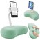 SAIJI Kindle Stand for Bed iPad Tablet Pillow Holder with Flexible Dual Axis Arm Microbead Cushion 360 Adjustable Lap Beanbag Phone Holder Fits Devices with 47156 Screens Cyan