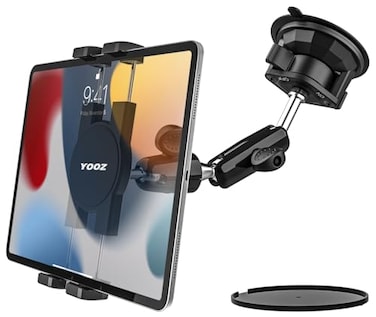 YOOZ Suction Car Tablet Mount Heavy Duty Truck Windshield Window Dashboard Tablet Holder Strong Suction Flexible for iPad Pro Air Mini Galaxy Tab iPhone 4129 Phones Tablets