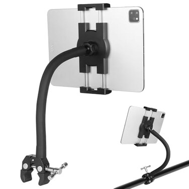 Mippko Tablet Holder for TreadmillEllipticalSpin BikePelotonIndoor CycleGooseneck Arm Super Crab Clamp Mount Compitable with 47129 iPadNexusLG G PadseReaderSwitchiPhone