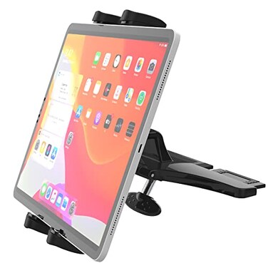 Cuxwill Car CD Slot Mount Tablet Holder for 413 iPad Phone Universal 360 Rotation Car Truck Front CD Player Tablet Mount for iPad Pro 129 Air Mini Generation Galaxy Z Fold 4 3 iPhone