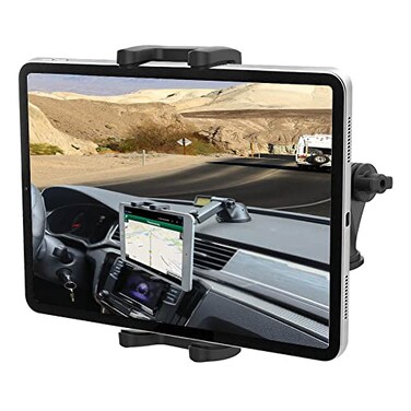 Cuxwill Car Dashboard Tablet Mount for 413 iPad Phone Dash Windshield Tablet Telescopic Holder with Strong Suction Cup for iPad Pro 129 105 97 iPad Air Mini Samsung Tab Kindle Fire HD iPhone