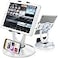 DeskLogics 360 Rotating Tablet Stand for POS Kiosk Desk Foldable iPad Holder with Phone Organizer Base Swivel Counter Mount for Retail Office Fits iPad Pro 129 Air Mini All 413 Devices