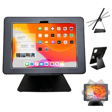 CarrieCathy Desktop AntiTheft Security Kiosk POS Stand Holder Enclosure for 2025 iPad 11 A16 11th 109 2022 iPad 10th Flip Rotate