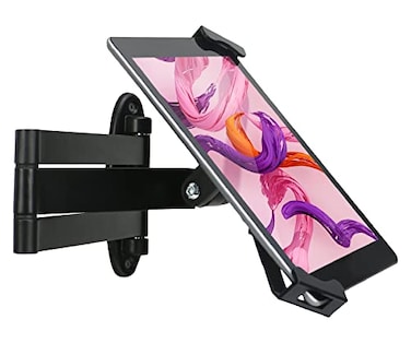 WeSTRUGGLE Tablet Wall Mount Adjustable Arm Swivel AntiTheft Security Lock Key Foldable 360 Rotating Black