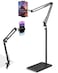mmcrz Tablet Floor Stand with 11lb Stable Base Desk Clamp Adjustable Height Stretchable Arm Swivel Dual Holder Compatible with iPhone iPad Pro Air Mini Galaxy Tab Kindle Phones 4513