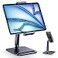 CreaDream Tablet Stand Heavy Aluminum Tablet Holder for Desk with Adjustable 360 Swivel Bracket Compatible with iPad ProAirMini Galaxy Tab Surface Pro Kindle Fire 4713 Black