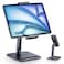 CreaDream Tablet Stand Heavy Aluminum Tablet Holder for Desk with Adjustable 360 Swivel Bracket Compatible with iPad ProAirMini Galaxy Tab Surface Pro Kindle Fire 4713 Black