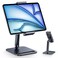 CreaDream Tablet Stand Heavy Aluminum Tablet Holder for Desk with Adjustable 360 Swivel Bracket Compatible with iPad ProAirMini Galaxy Tab Surface Pro Kindle Fire 4713 Black