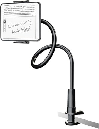 PlsHugek Gooseneck Kindle Tablet Holder Stand Adjustable Arm Mount for Reading in Bed Hands Free Kindle Paperwhite Accessories for iPhone iPadTablet Switch