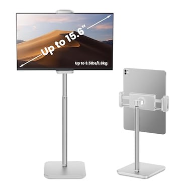 tounee Height Adjustable Tablet Stand 35lb 16kg Max Support Up to 18 Tall Slim Portable Monitors Stand Compatible with iPad Pro 129 Surface Pro All 47156 DevicesWhite