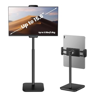 tounee Height Adjustable Tablet Stand 35lb 16kg Max Support Up to 18 Tall Slim Portable Monitors Stand Compatible with iPad Pro 129 Surface Pro All 47156 Devices Black