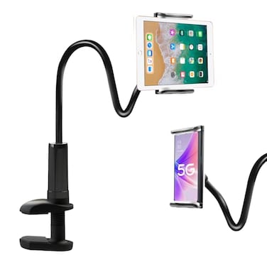 ZUYEE Gooseneck Tablet Mount Holder for Bed 4105 Devices iPad Clamp Stand Kindle Holder Flexible 30 inch Arm Clip for iPhone iPad Air Mini Galaxy Tabs Kindle Fire Switch Cell Phone Black