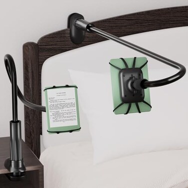 Arctiiro Gooseneck Kindle Holder for Reading in Bed CaseFriendly Phone Holder for Bed Kindle Paperwhite Stand Accessories Overhead Cell Phone Clamp Mount for Desk for Tablets 410 inches