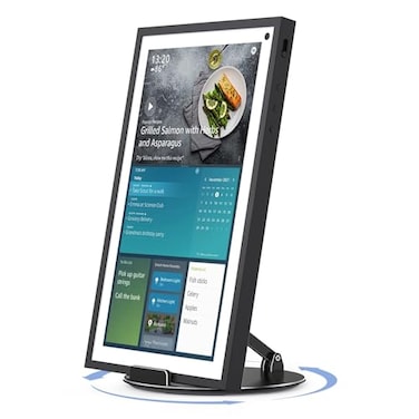 Almoz Swivel and Tilt Stand for Echo Show 15 Aluminum Stand for Show 156 Smart Display and Up to 18 iPadTablets with 360 Degree Rotating Base Viewing Angle Adjustable No Need Mounting Black