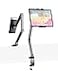HIBORI iPad Mount for Desk Aluminum Alloy Tablet Stand Foldable Overhead Arm Holder Mount Fits for 47156 Screen PhoneKindleFire HDMonitoriPadGalaxy Tab Series Gray