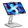 SHUOSUO Tablet Stand Adjustable Foldable 360 Swivel Heavy Aluminum Tablet Holder for Desk Compatible with iPad ProAirMini Galaxy Tab Surface Pro Kindle Fire 713 Silver