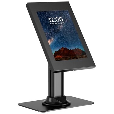 Mount-It! MountIt iPad Kiosk Stand AntiTheft Locking Countertop Enclosure 360 Rotating Base Retail POS Checkin Stand for iPad Pro iPad Air Gen 711 A16 Black