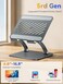 tounee Tablet Holder Stand Dual Rod Adjustable Aluminum Desktop Stand Compatible with 47169 iPads Surface Tablets Portable Monitors Kindle More Gray