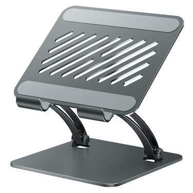 tounee Tablet Holder Stand Dual Rod Adjustable Aluminum Desktop Stand Compatible with 47169 iPads Surface Tablets Portable Monitors Kindle More Gray