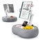 TAZENI Tablet Kindle Pillow Stand Holder with 2 Trays Fit 413 PhoneTabletKindle iPad Holder Stand for Bed with Soft Plus Fabric Reading Accessories Gift for Reading Gray