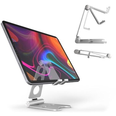 Kado Aluminum Alloy Tablet Stand for Portable Monitor Foldable iPad Stand Holder Adjustable Computer Office Desk Accessories for Kindle Switch iPad ProAirMini iPhone ProMaxPlus
