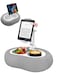 Miledi Tablet Pillow Stand Compatible with 5129 Kindle iPad PhoneTablet Google Samsung 360 Rotating Phone Holder for Bed Soft Plush Fabric Detachable Bowl Reading and Relaxation on Bed Gray