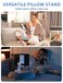Tryone Tablet EReader Stand with Soft Plush Pillow and 2 Detachable Trays Adjustable Tablet Holder for Bed or Lap Compatible with Kindle Kobo iPad iPhone Portable Monitors 47161 Devices Gray